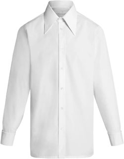 pointed-collar cotton shirt