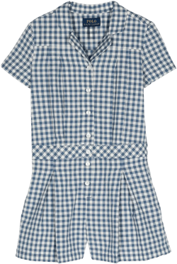 gingham-check playsuit