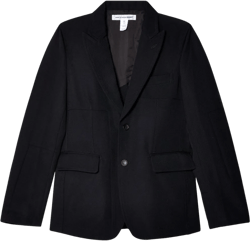 Panelled Single-breasted Blazer In Black