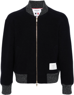 zip-up wool bomber jacket