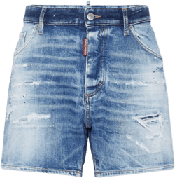 distressed-effect shorts