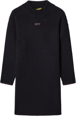 Off Stamp ribbed-knit dress