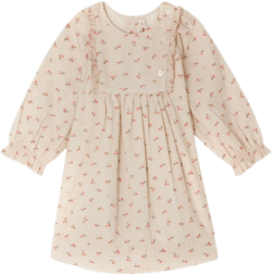 cherry-print organic cotton dress