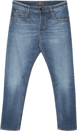 logo-patch tapered jeans