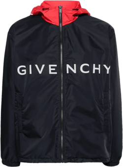 Logo-print Hooded Jacket In Blue