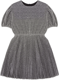 pleated short sleeve dress