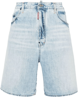 wide-leg denim shorts