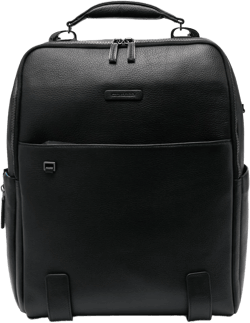 logo-patch leather backpack
