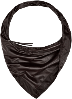 Scarf leather shoulder bag