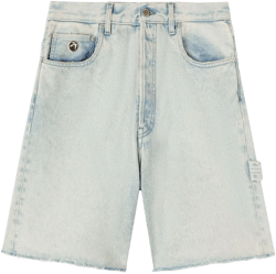 raw-edge denim shorts