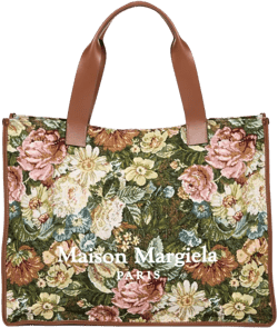 large floral-print tote bag