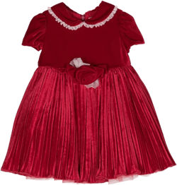short-sleeve pleated dress