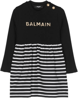 logo-lettering long-sleeve dress