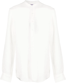 band-collar linen shirt