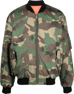 camouflage print bomber jacket