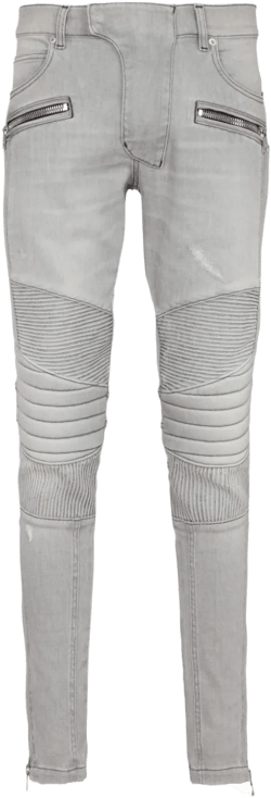 Biker mid-rise slim-fit jeans