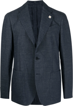 Buttoned-up Single-breasted Blazer In Blue