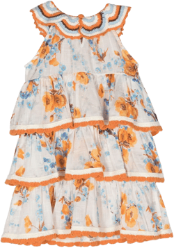 knitted-detail floral-print dress