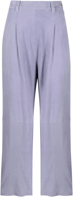 high-waisted suede trousers