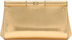 snakeskin-effect clutch bag