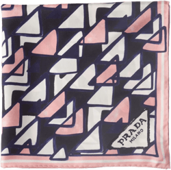 geometric-print silk scarf