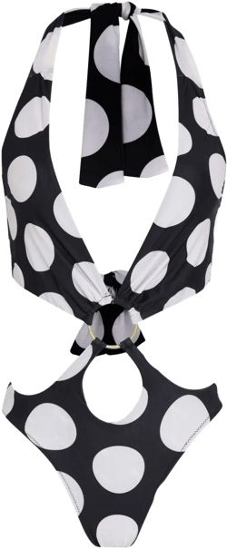 polka dot-print swimsuit