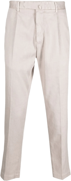 pleated tapered-leg trousers