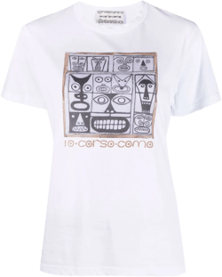 Faces-print cotton T-shirt