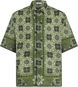 floral-print cotton shirt