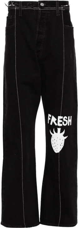 graphic-print jeans