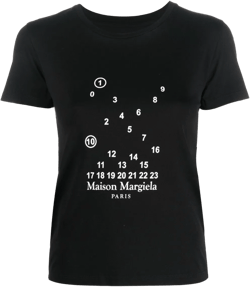 numbers-motif cotton T-shirt