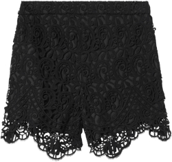 high-waisted macramé lace shorts