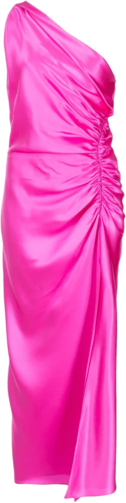 one-shoulder silk dress