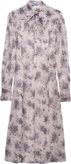 floral-print chiffon midi dress