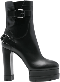 130mm leather ankle boots