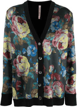 Weste floral-knit cardigan
