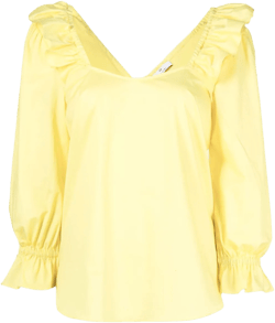 ruffle-trim cotton blouse
