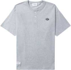 logo-patch cotton Henley T-shirt