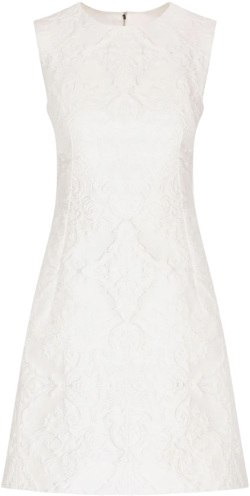 sleeveless patterned-jacquard dress