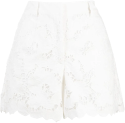 embroidered high-waisted shorts