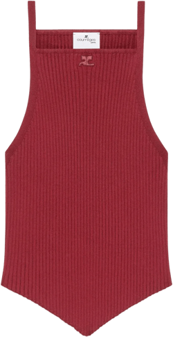 Pointy rib-knit tank top