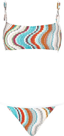 zigzag-knit bikini set