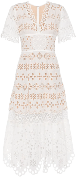 broderie anglaise midi dress