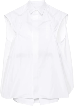 layered-design sleeveless blouse