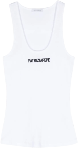 logo-embroidered cotton top