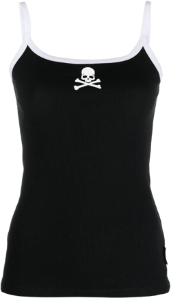 skull-print tank top