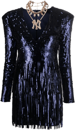 sequin-embellished V-neck mini dress