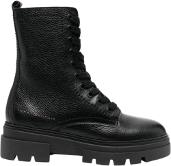chunky lace-up leather ankle boots