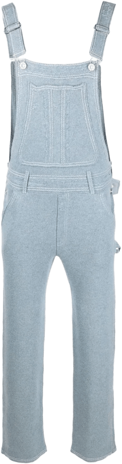 cotton-cashmere denim-effect dungarees