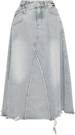 asymmetric denim skirt